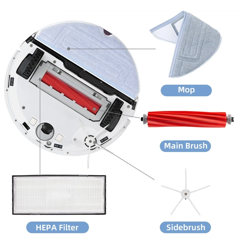 For Xiaomi Roborock S7 T7S T7S Plus Vacuum Cleaner Spare Parts Main Brush Side Brush Hepa Filter Mop Cloth