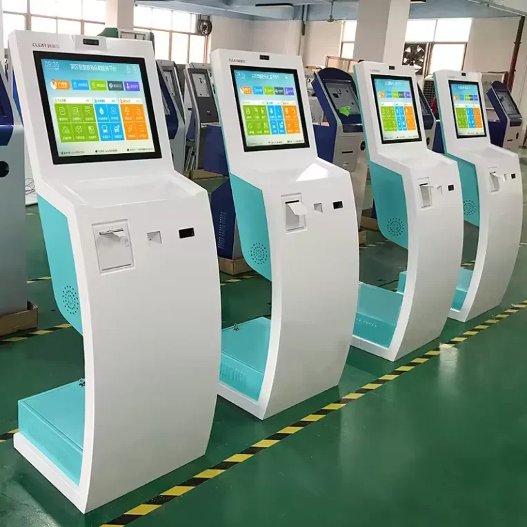 21.5 inch self-service ordering machine queuing machine self-service bill notes acceptor payment terminal kiosk