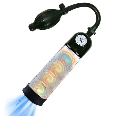 Peniss Extender Enlarger Manual Vacuum Pump With Pressure Gauge Cock Exercises Training Device Stronger Bigger Ejaculation 18