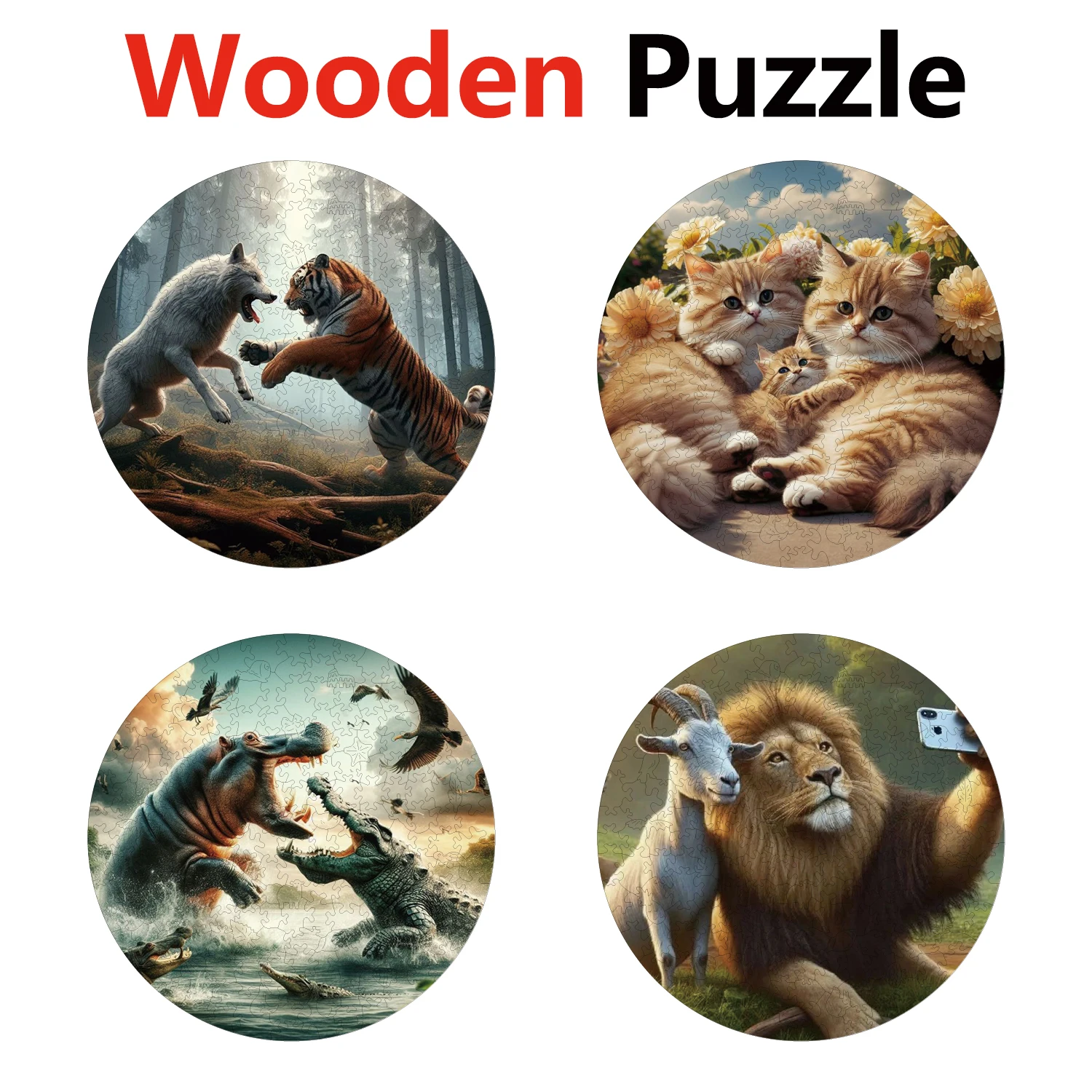 

YPAN Fox Snake Turtle Beauty Animal Puzzles Unique Shape High Quality Jigsaw Puzzle Wooden Puzzle Best Gift For Child