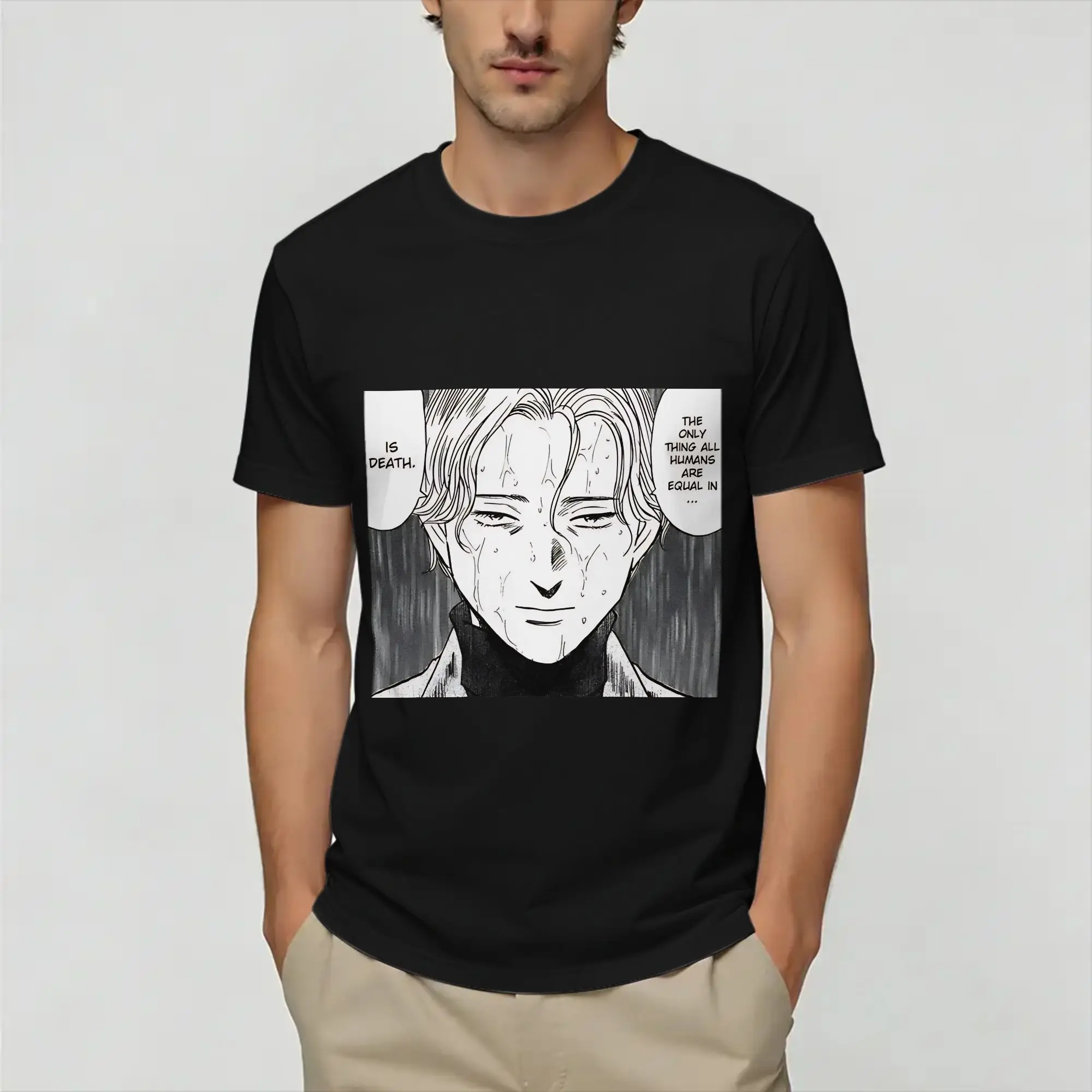 Moster Johan Liebert  T-Shirt for Men  Fun 100% Cotton Tees Crew Neck Short Sleeve T Shirts 4XL 5XL Clothes
