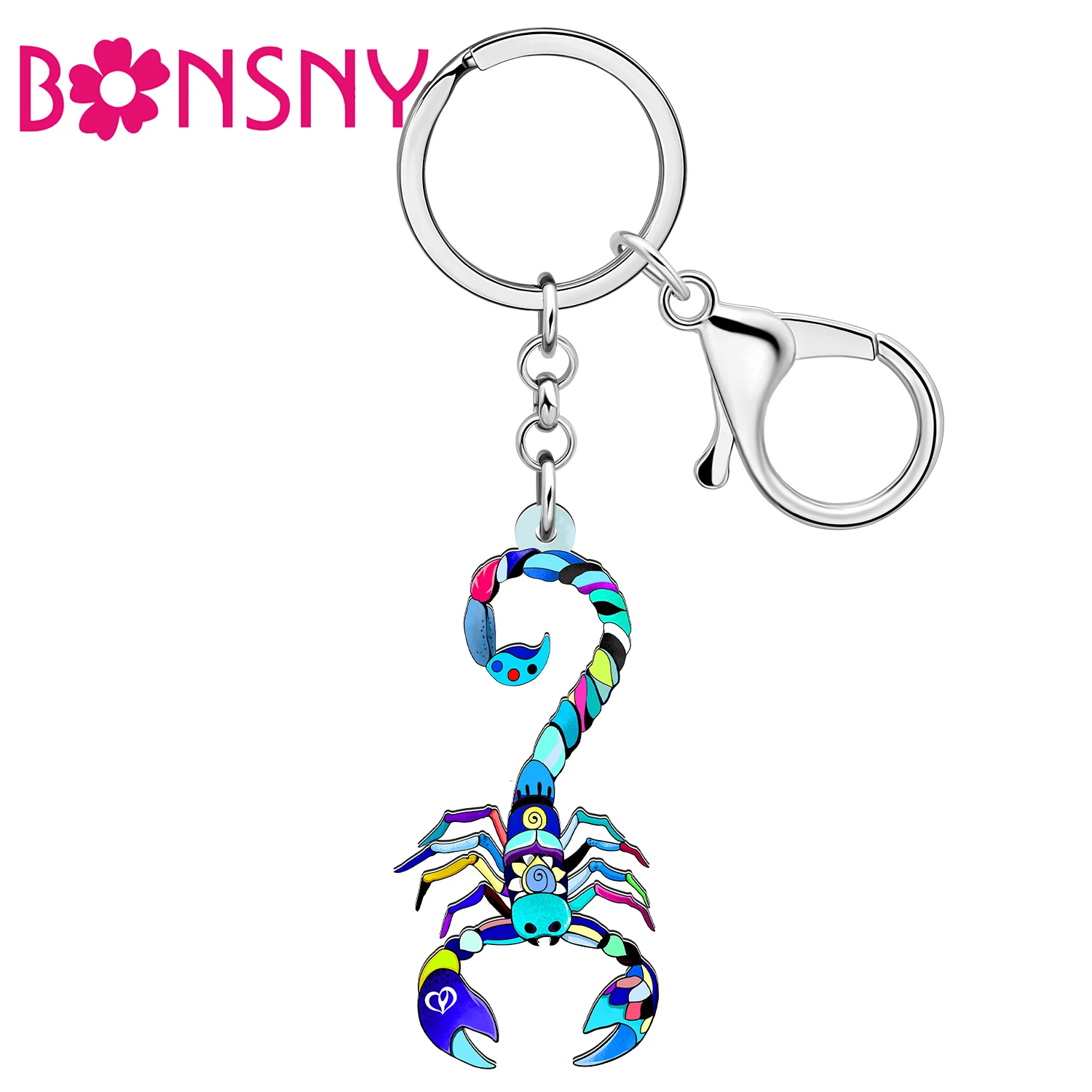 BONSNY Acrylic Scorpios Keychain Keyring Astrology Disc Constellation Key Chains Charm Birthday Gifts For Friends Kid