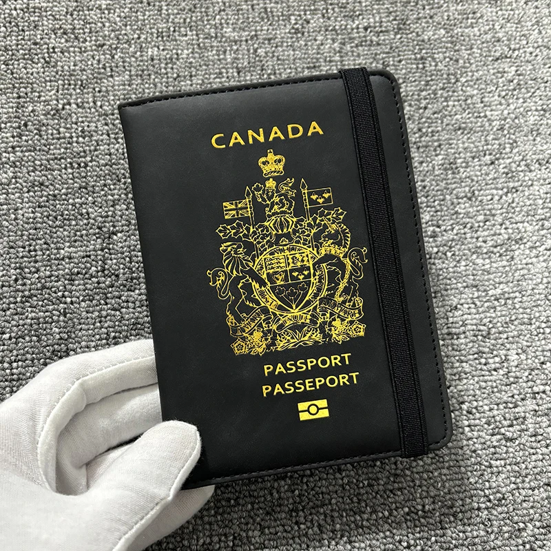 Canadian Passport Cover RFID Blocking Credit Card Holder Pu Leather Covers for Passport Protector Travel Accessories