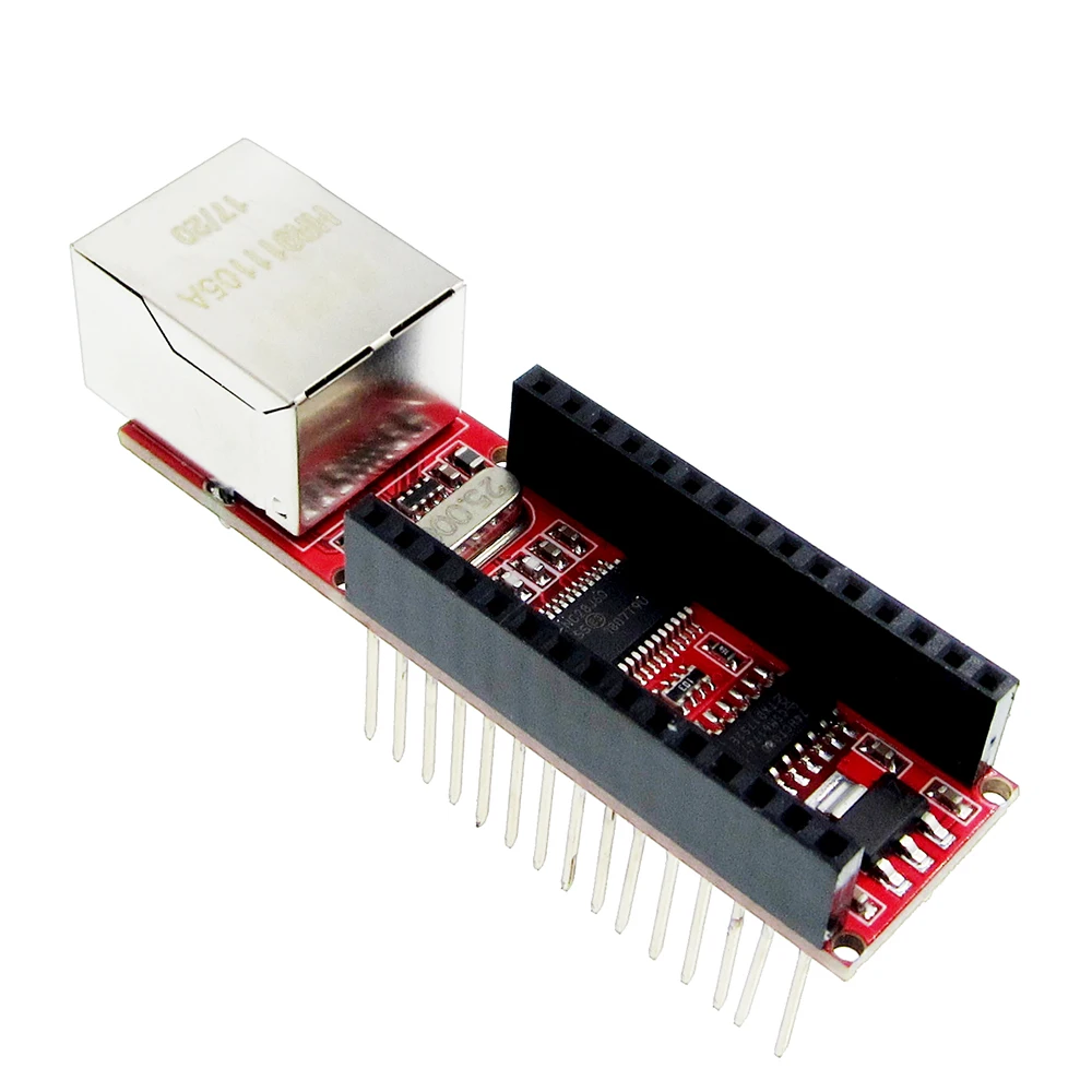 1 шт. ENC28J60 Ethernet-экран V1.0 Nano V3 Ethernet-экран RJ45 HR 911105 Модуль веб-сервера с контактами