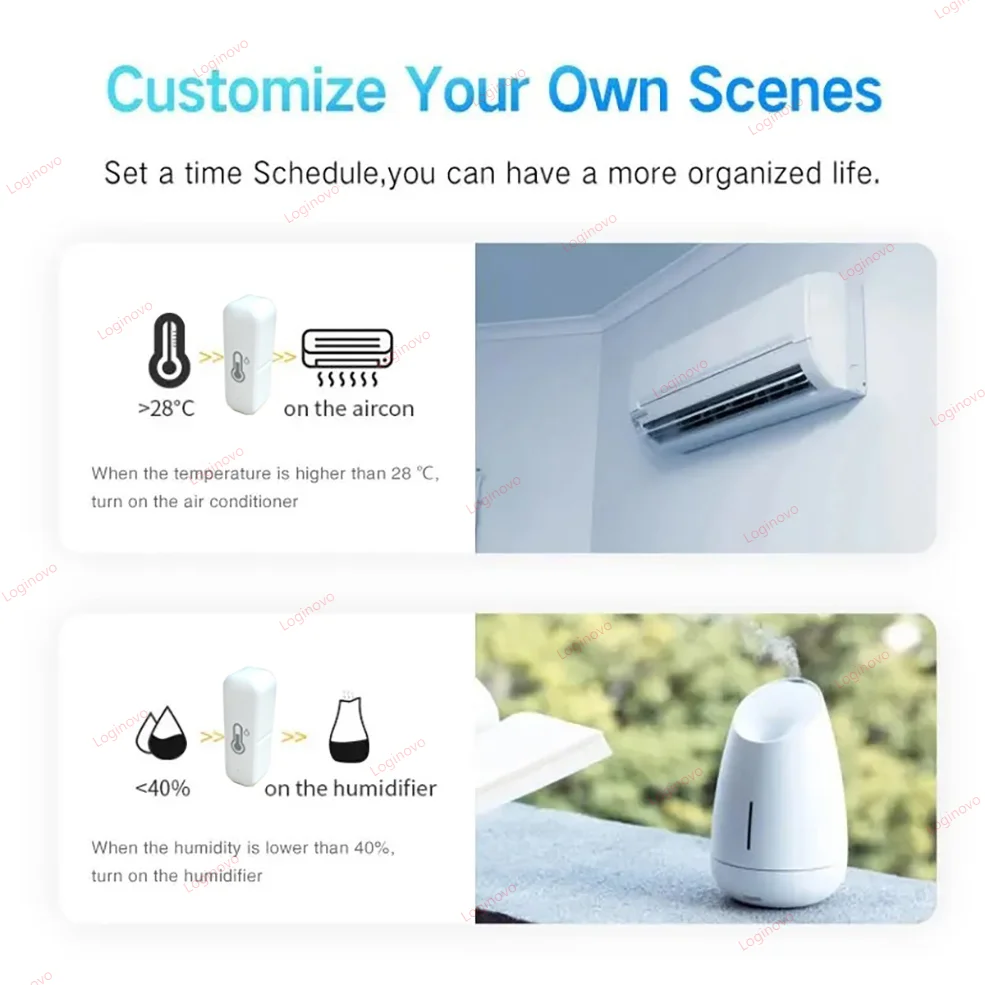 Tuya zigbee 3.0 sensor de temperatura e umidade medidor vida inteligente app automação residencial higrômetro alimentado por bateria para alexa google