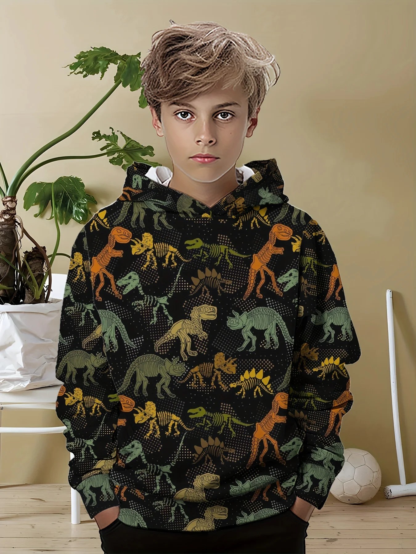 Kinder Kleidung Jungen Hoodies Langarm 3D Dinosaurier drucken Kinder Frühling Herbst Kleidung lässig stilvolle Outdoor-Jungen Kleidung Tops – Detail 11