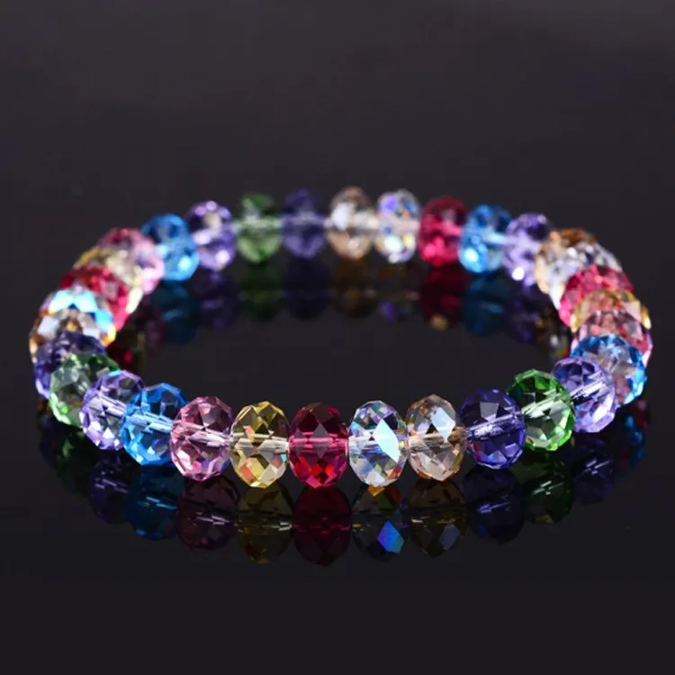 Imitation Austrian women's beaded simple fashion crystal bracelet women's exquisite super flash imported color jewelry girls gif
