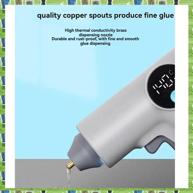 

FTS Battery-Operated Hot Glue Gun With LED Light And Digital Temp Display, 22 Glue Sticks Included For Home Crafts