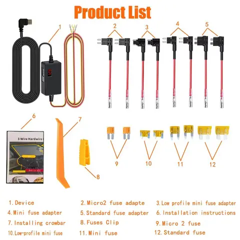 Dash Cam Hardwire Kit USB Type C Port  for ROVE R2, R2-PRO, R2-Dual and R3 Dash Cam Models Check Compatibility Image Before