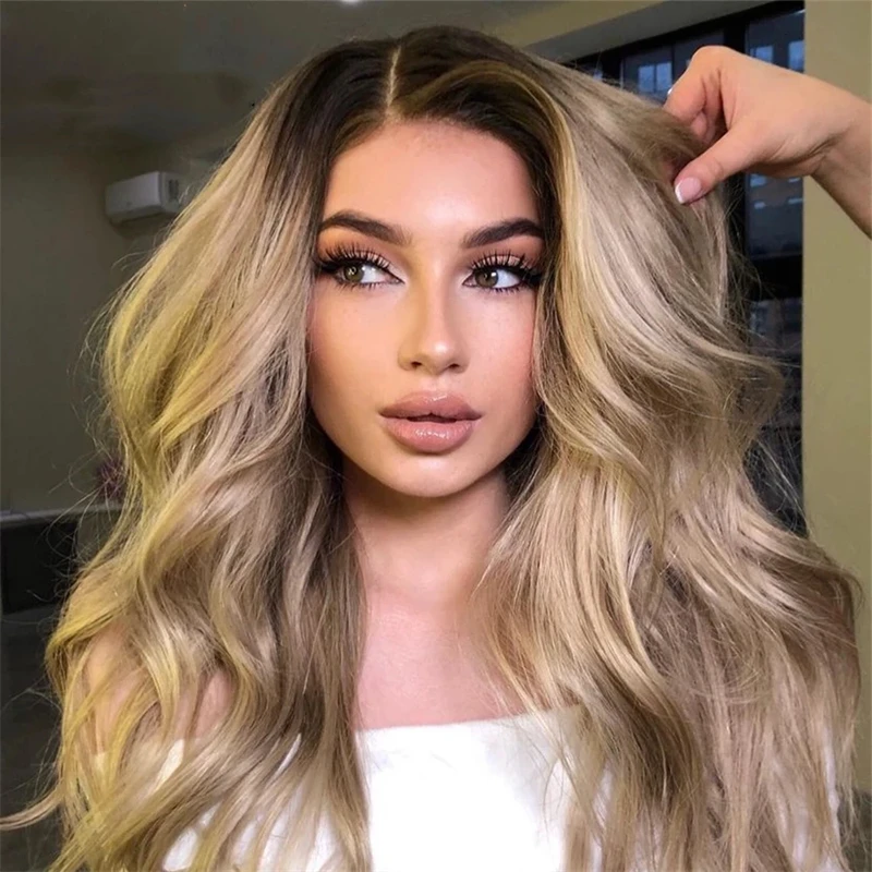 Perruque Lace Front Wig Body Wave Naturelle Blonde 13x4, Cheveux Humains, Transparente, 13x6, 360, pour Femme