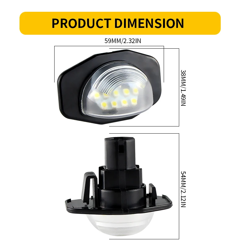 2/10PCS LED License Number Plate Lights For Toyota Corolla Zre142 Zze14# Hatchback Sedan Zre152 Wagon Ce140 Scion XB XD 2007-up