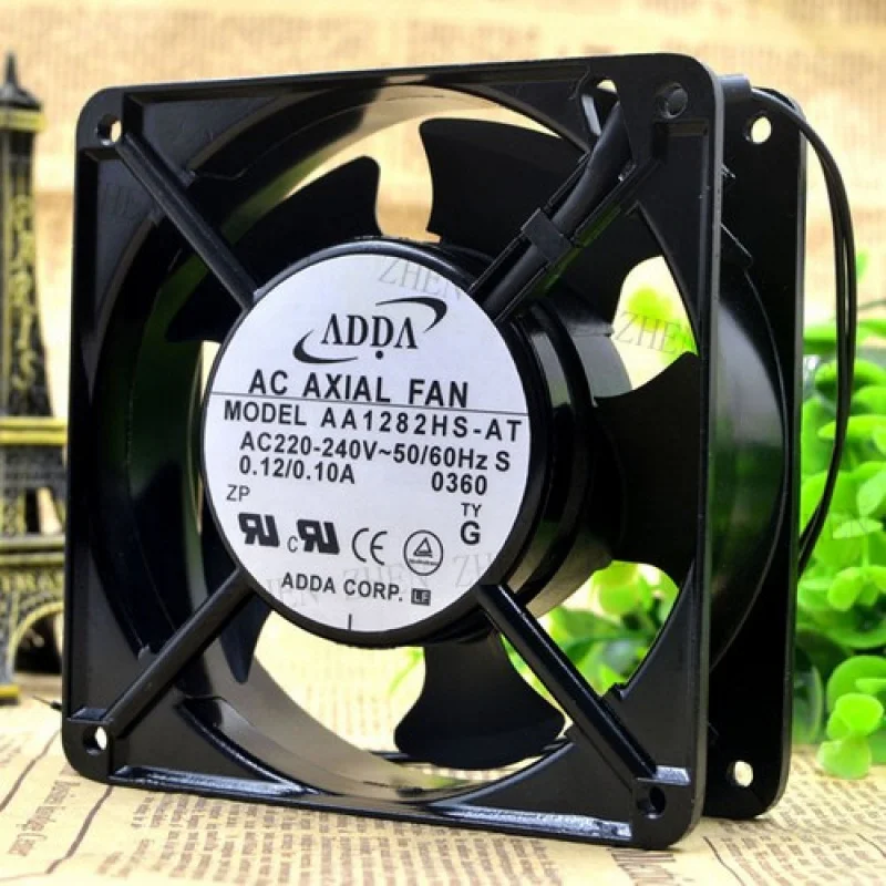 Y 1 pcs New for  ADDA AA1282HS-AT AC 220-240V 0.12/0.1A 2 Wire Axial Cooling Fan # QW.