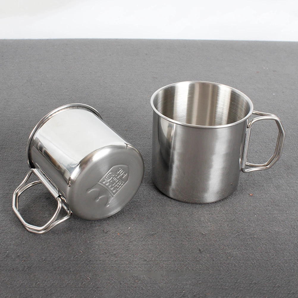 

Stainless Steel Outdoor Camping Mug Folding Cup Portable Water Bottle Coffee Tea Drinkware Travel Picnic Supplies
