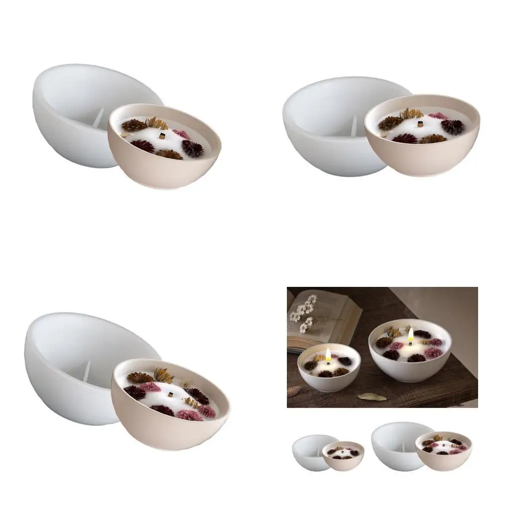

A52E Elegant Round Sturdy Silicone Mould for Epoxy Resin Castes Tray Dish Craft