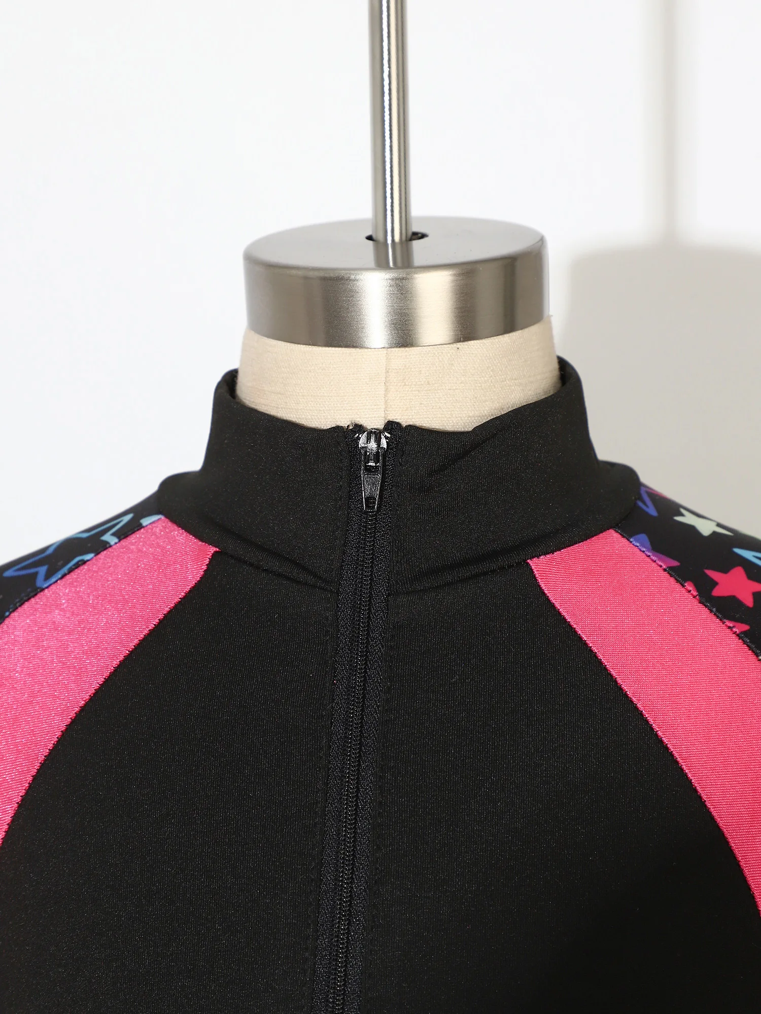 Children Girls Fleece-lined Gymnastics Figure Skating Ballet Dance Performance Outfit Zip-up Long Sleeve Pullover Top+Pants Sets