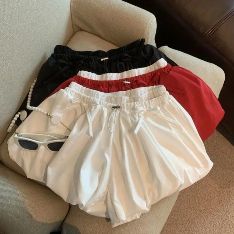 Female Lolita Style Solid Bud Shorts Chic Korean Street Fashion High Waist Kawaii Japanese Daily Casual Women Bottom Apparel