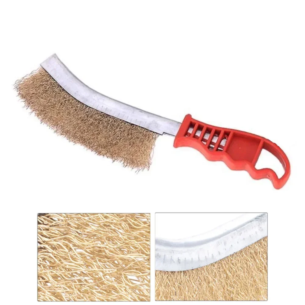 Knife-shaped Steel Wire Brush With Handle Metal Cleaning Brush Stainless Steel Gap Rust Removal Derusting Polishing Hand Tool