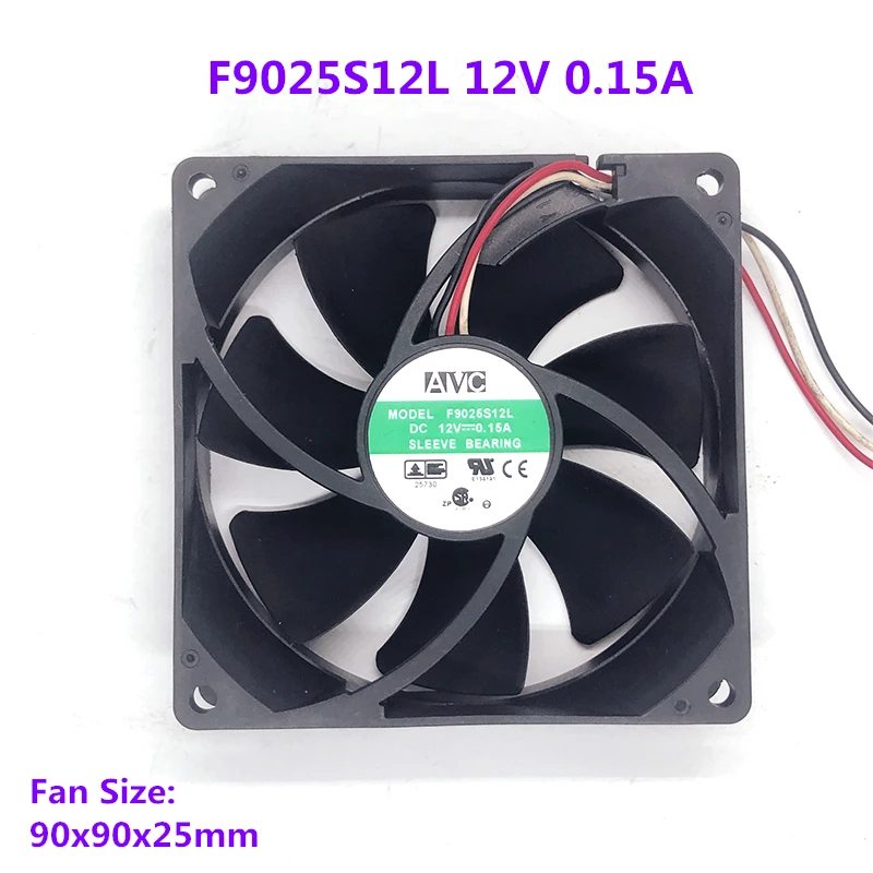 New original F9025S12L 12V 0.15A 9025 9cm chassis mute refrigerator cooling fan