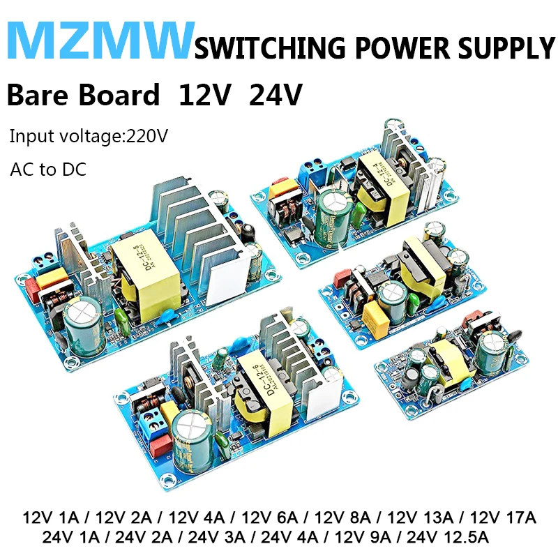 Izolowany moduł zasilacza impulsowego AC 100-240V do DC 12V 24V 1A 2A 3A 4A 6A 7A 8A 9A regulator napięcia Industrial Bare Board
