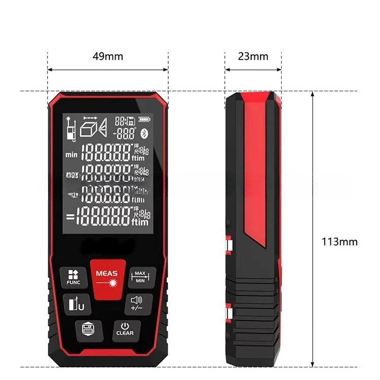 أداة قياس محمولة أداة قياس المسافة بالليزر أداة بناء جهاز تحديد المدى بالليزر 120 متر