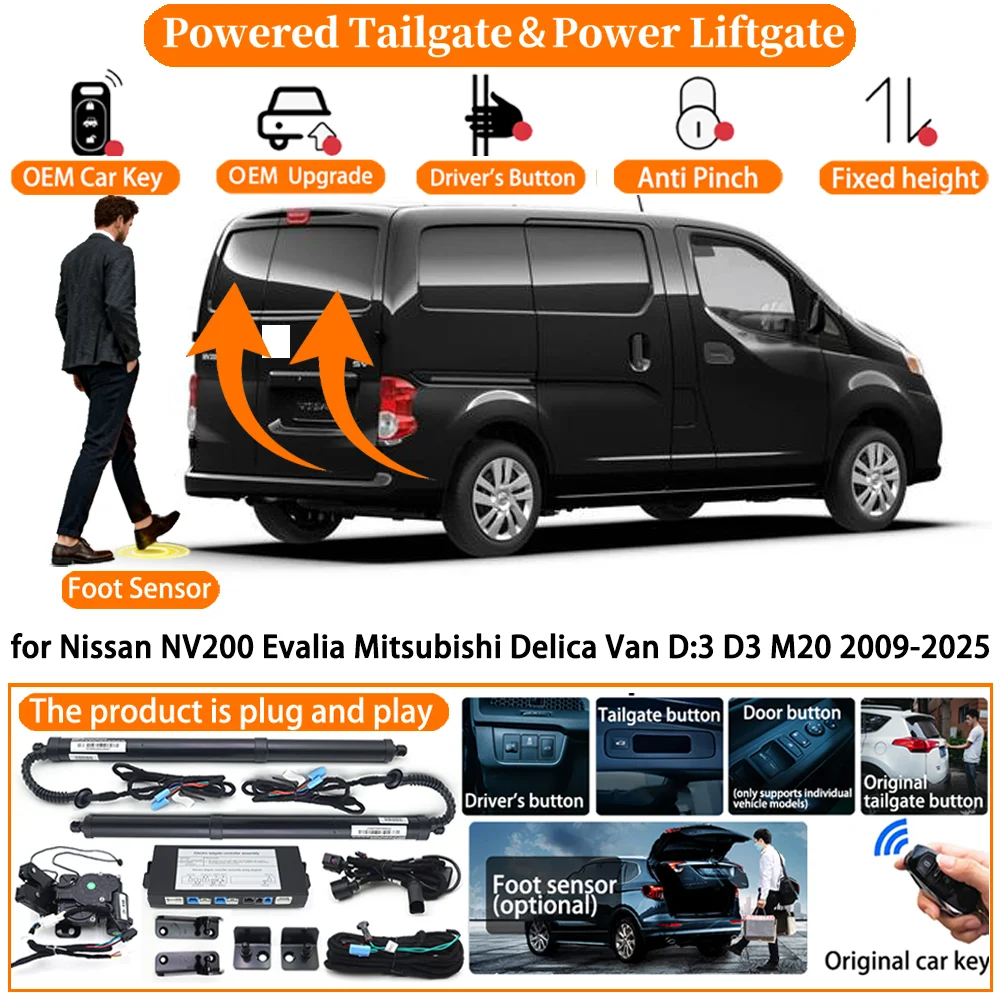 

Car Smart Powered Tailgate system for Nissan NV200 Evalia Mitsubishi Delica Van D:3 D3 M20 Automatic Electric Power Tailgate kit