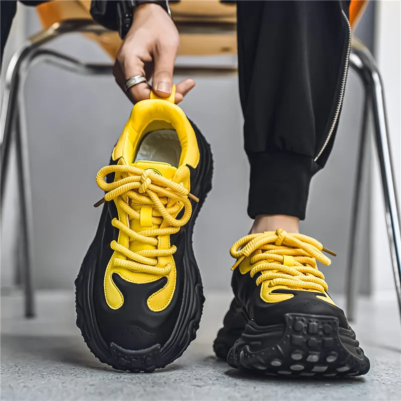 New Exquisite Men's Sneakers Lightweight and Breathable Youth Thick soled Height Increasing Running Shoes Zapatos Para Hombres