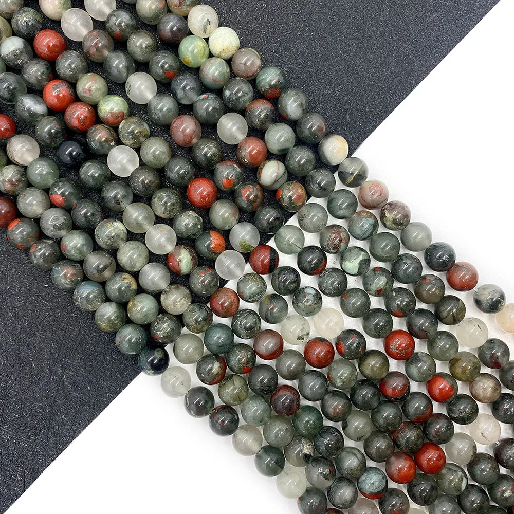 

6/8/10mm Natural African Bloodstone Round Polished Loose Beads Jewelry Accessory 1 Strand For Handmade Woman/man Necklace