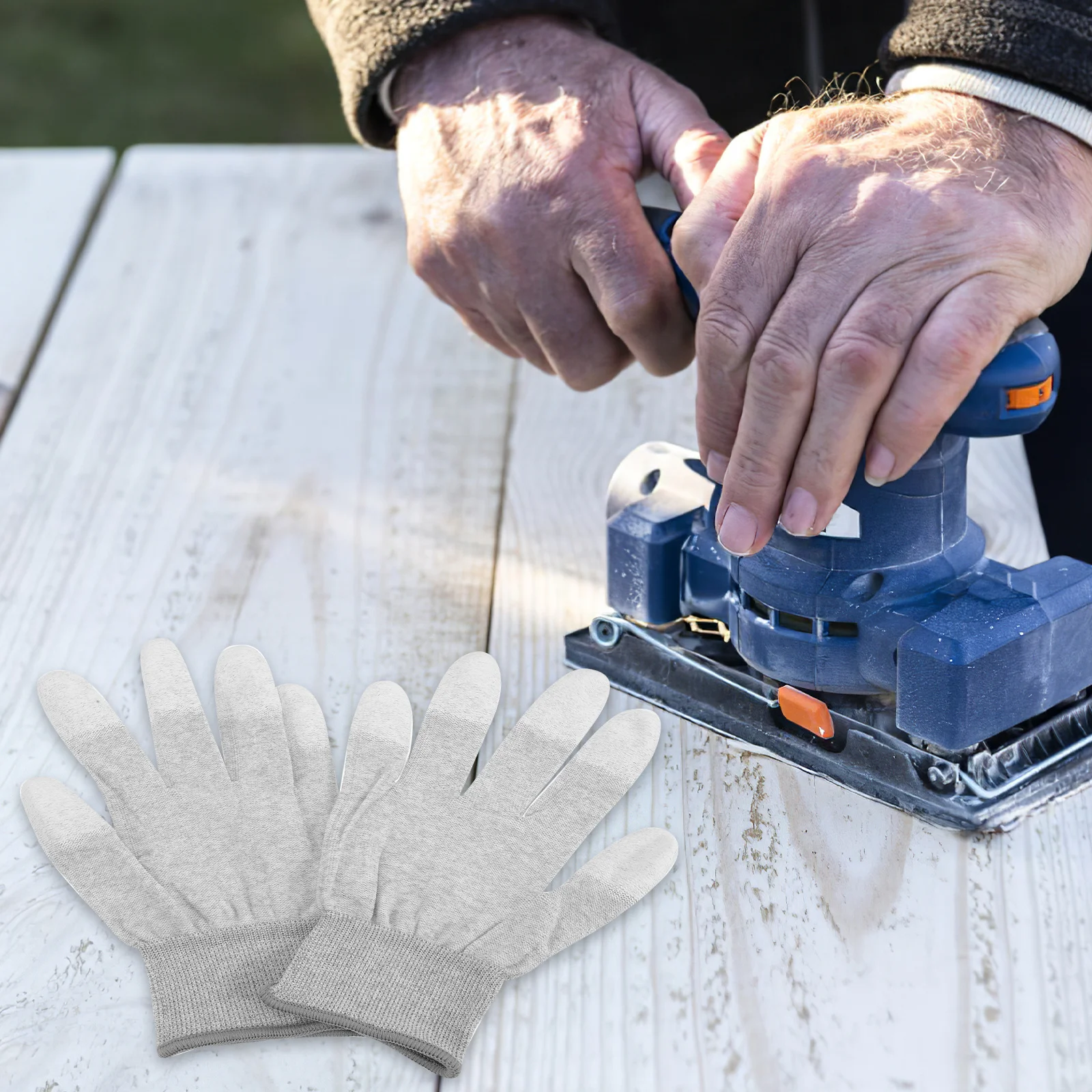 5Pairs Fingertip Anti Static Gloves Non Slip Protective Working Gloves for Precision Electronics Pc Building Industry