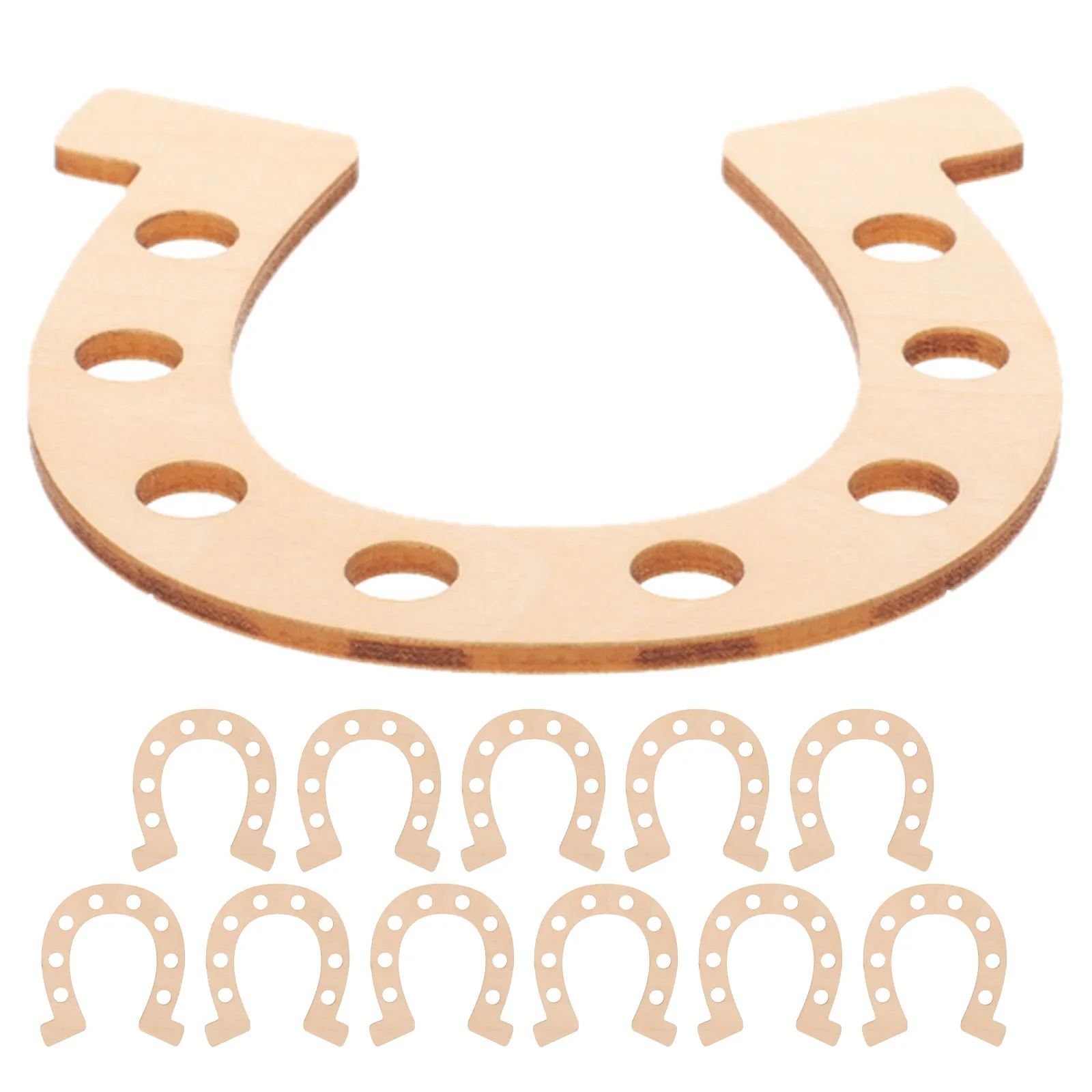 12Pcs Rustic Wooden Horseshoe Shapes Unpainted DIY Craft Wedding Party Ornament Supplies 3.7x3.2inch Blank Wood Slices for Decor