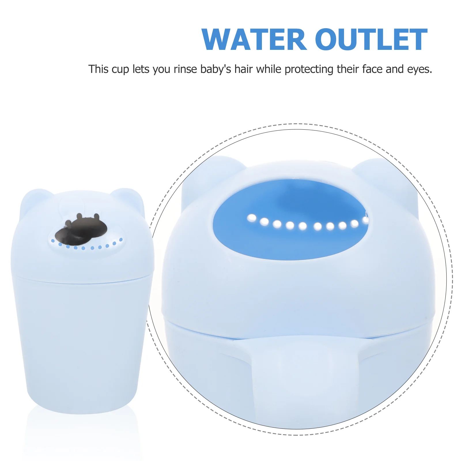 Baby Bath Rinse Cup Cartoon Bear Shape Multi-Functional Shampoo Scoop Sprinkler Easy to Hold Material Comfortable Grip