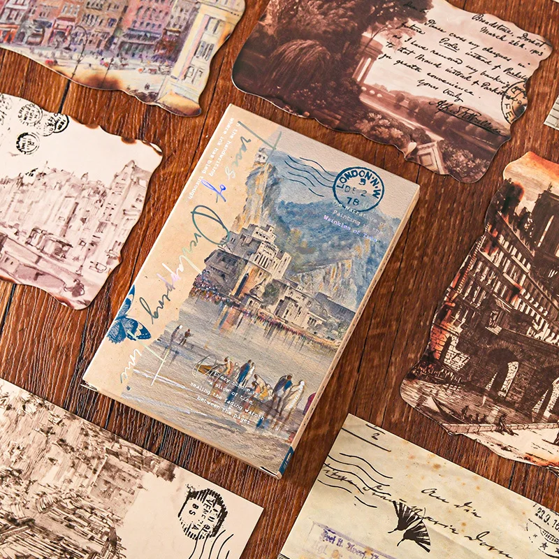 

30 Pcs/Set Travel Memories Retro Landscape Series Postcard Wall Decoration Message Blessing Cards Festival Confession Gift