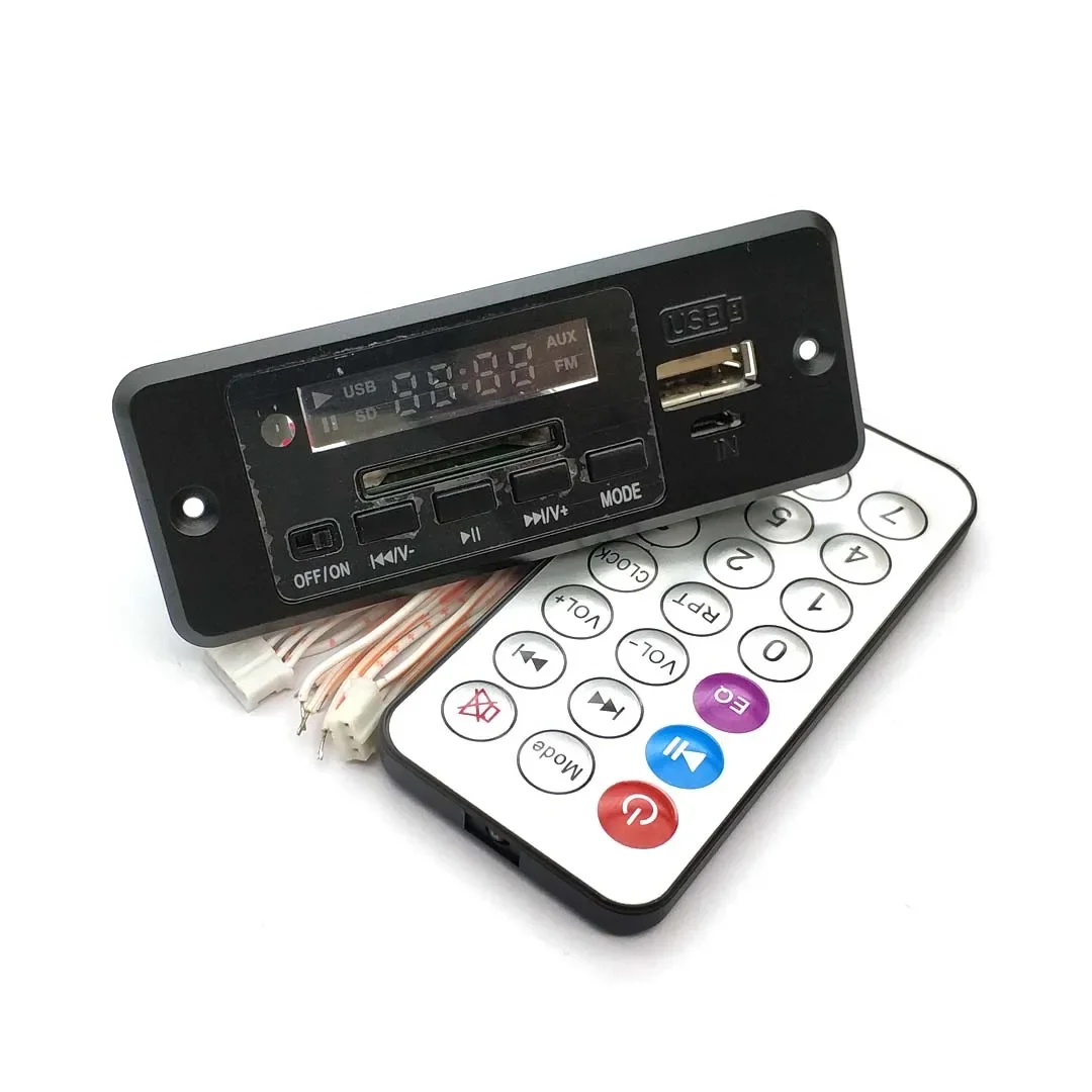 5V/12V Power Supply MP3 Decoder Board Player with Display Dual Channel Without Power Amplifier Remote Control FM Power Off Memor