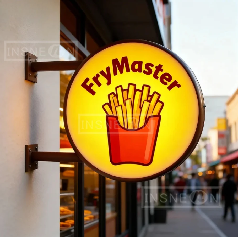 Custom Illuminated Logo Sign Personalized Double Sided Sign: Box Circle Light Blade Advertising Signage Wall Led Neon Bar Barber