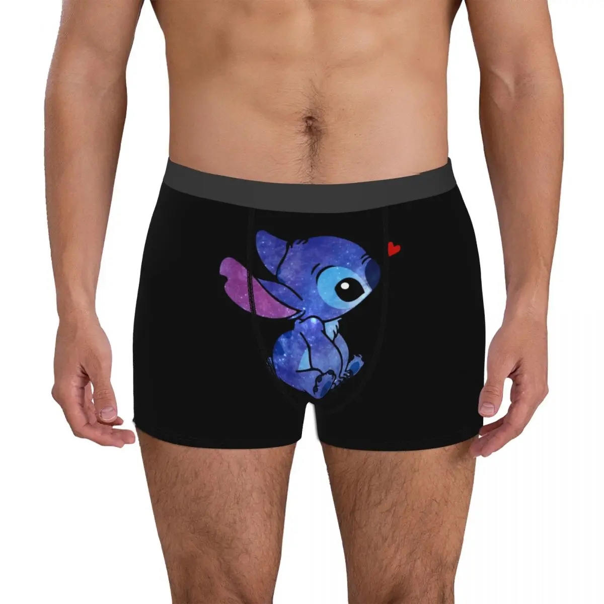 Cartoon Lilo & Stitch Men Long Underwear Boxer Briefs Shorts Panties Novelty Breathable Underpants for Homme