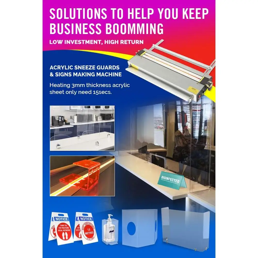 27" Acrylic Plastic Bending Machine 110V Lightbox PVC Bender Infrared Ray Heater Angle Length Adjustable Circulating Water