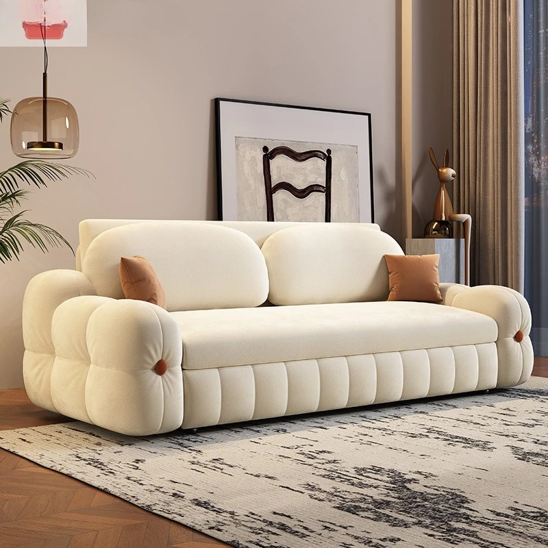 

Flannel sofa bed dual-purpose multi-functional pull-out foldable storage