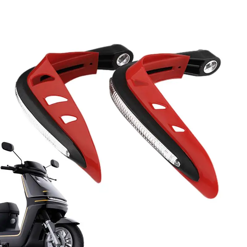 Motorbike Hand Protector Handlebar Hand Guards With LED Light Impact Resistant Riding Indicators For Commuting Package Delivery