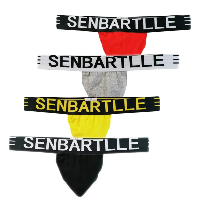 

Мужские стринги (4 шт.), сексуальное нижнее белье с U-образным вырезом, хлопковые, новые, дышащие, трусы-джокстрепы, трусы-стринги, трусы-джокмейл