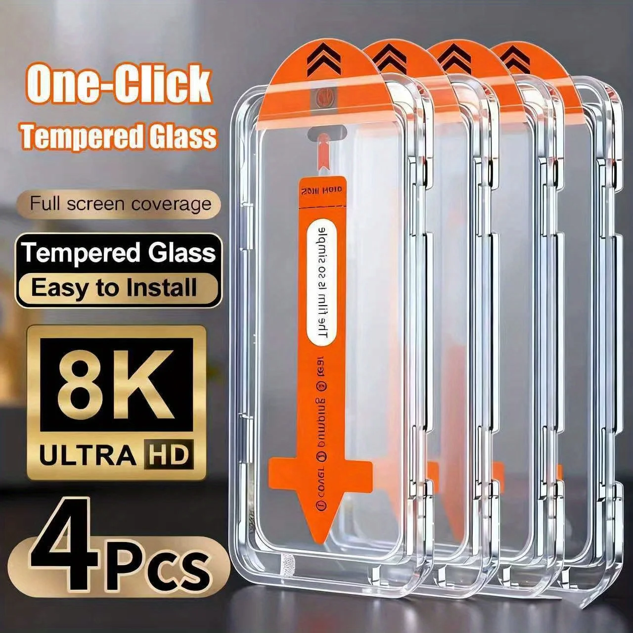 4 Stück Gehärtetes Glas Displayschutzfolie HD für iPhone 17 16 15 14 13 12 11 Pro Max XS XR 16e Plus Mini Air 12 Mini 7 8 15 6 Plus X