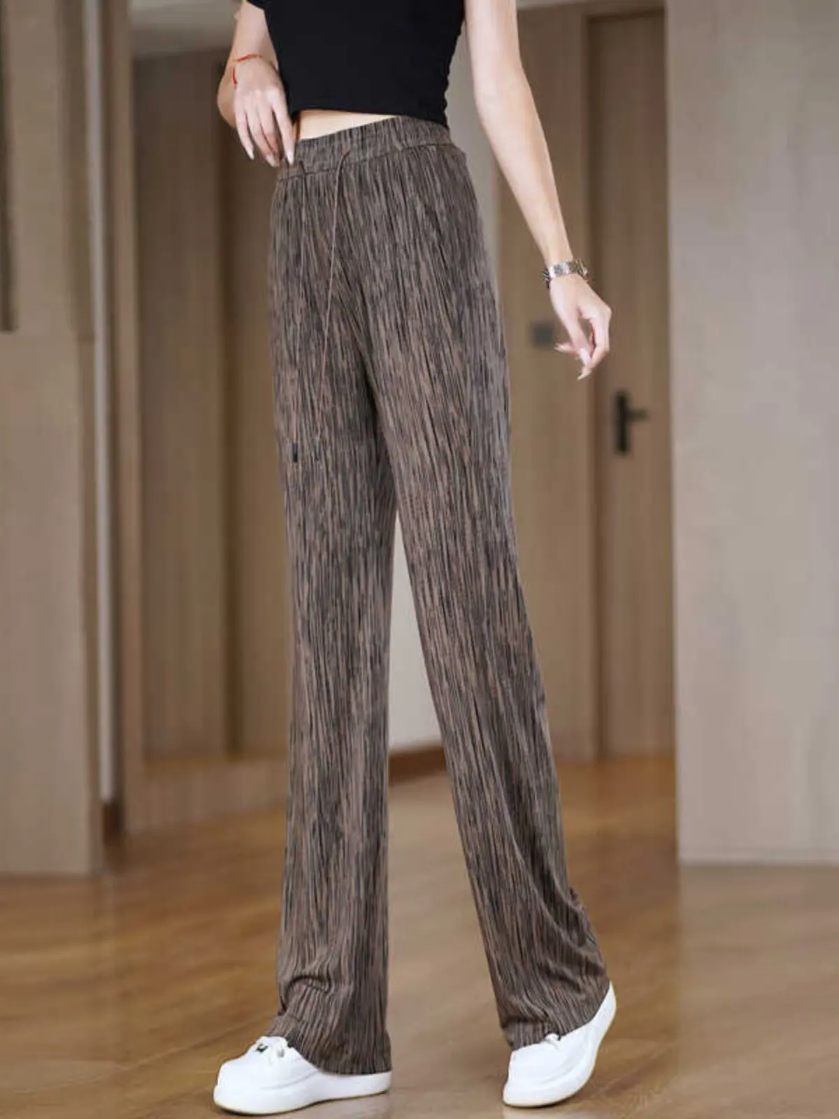 

Slim Wide Leg Pants Summer Thin Loose Slimming Drapey Long Pants Women Versatile Outdoor Casual Pants High Waist Straight Tube