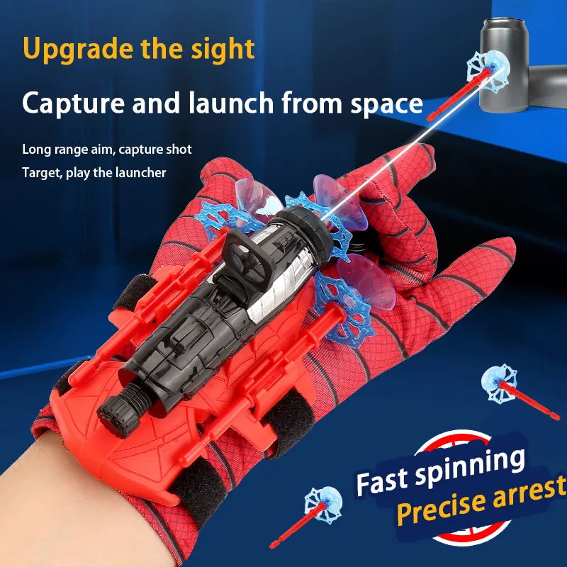 스파이더 발사기 어린이 장난감 발사기 블랙 기술 소프트 총알 스파이더 발사기 스파이더 실크 장갑 새로운 도착 스파이더 그을음