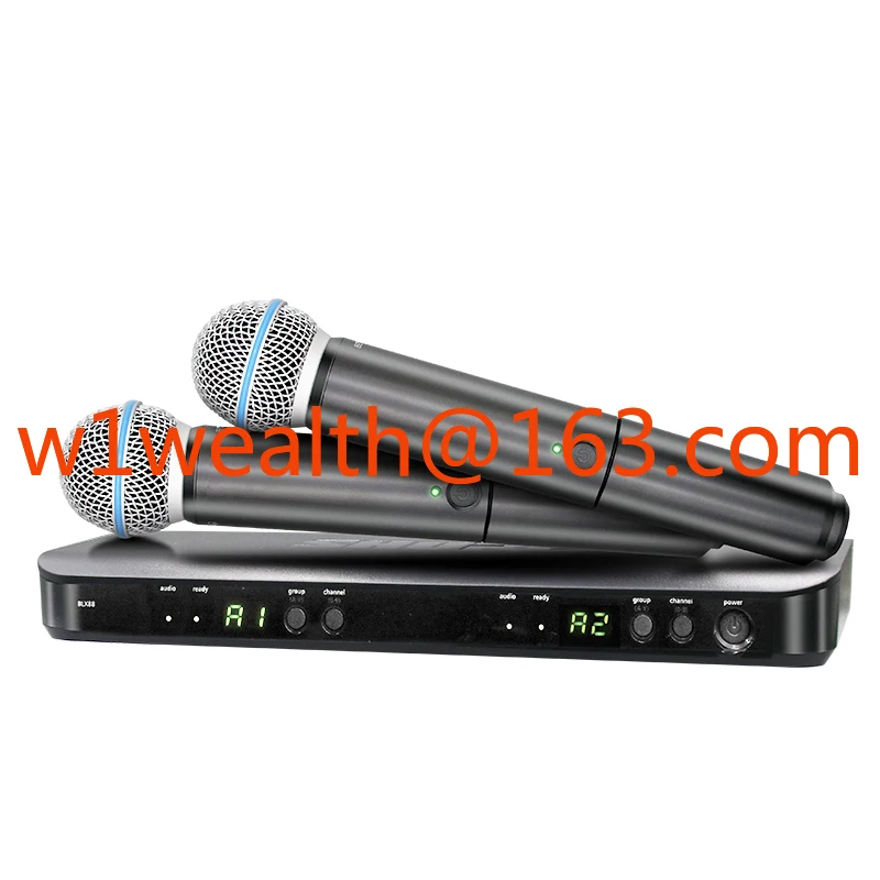 BLX288 BETA58 PG58 UHF Wireless Karaoke Mic System Black Metal Handheld Microphone With Mobile Phone Compatibility