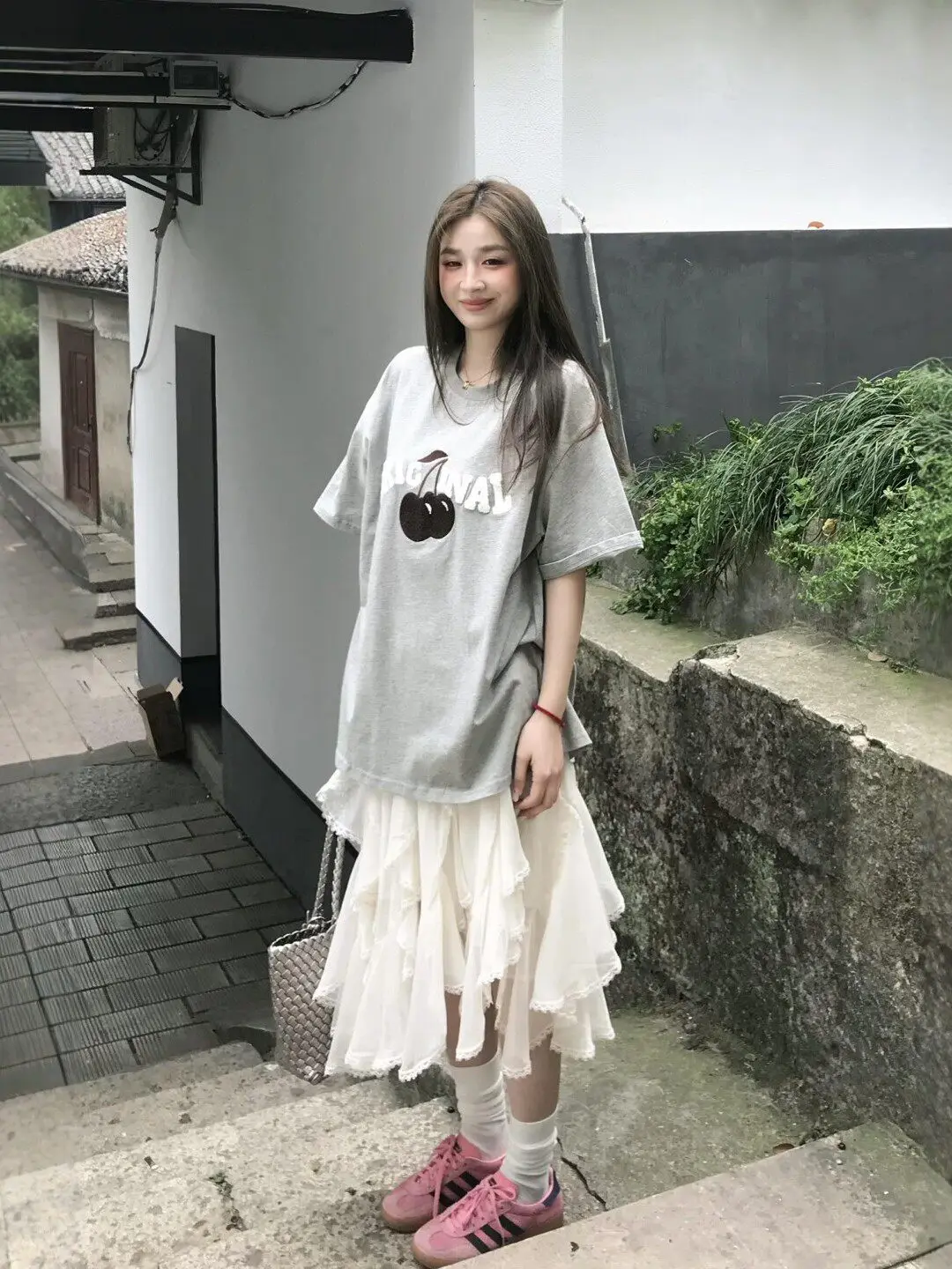 

Summer Casual Loose Women's Clothing Set Short Sleeve Printed Top High Waist Skirt Comfortable Relaxing Feel Fashionable Ense...
