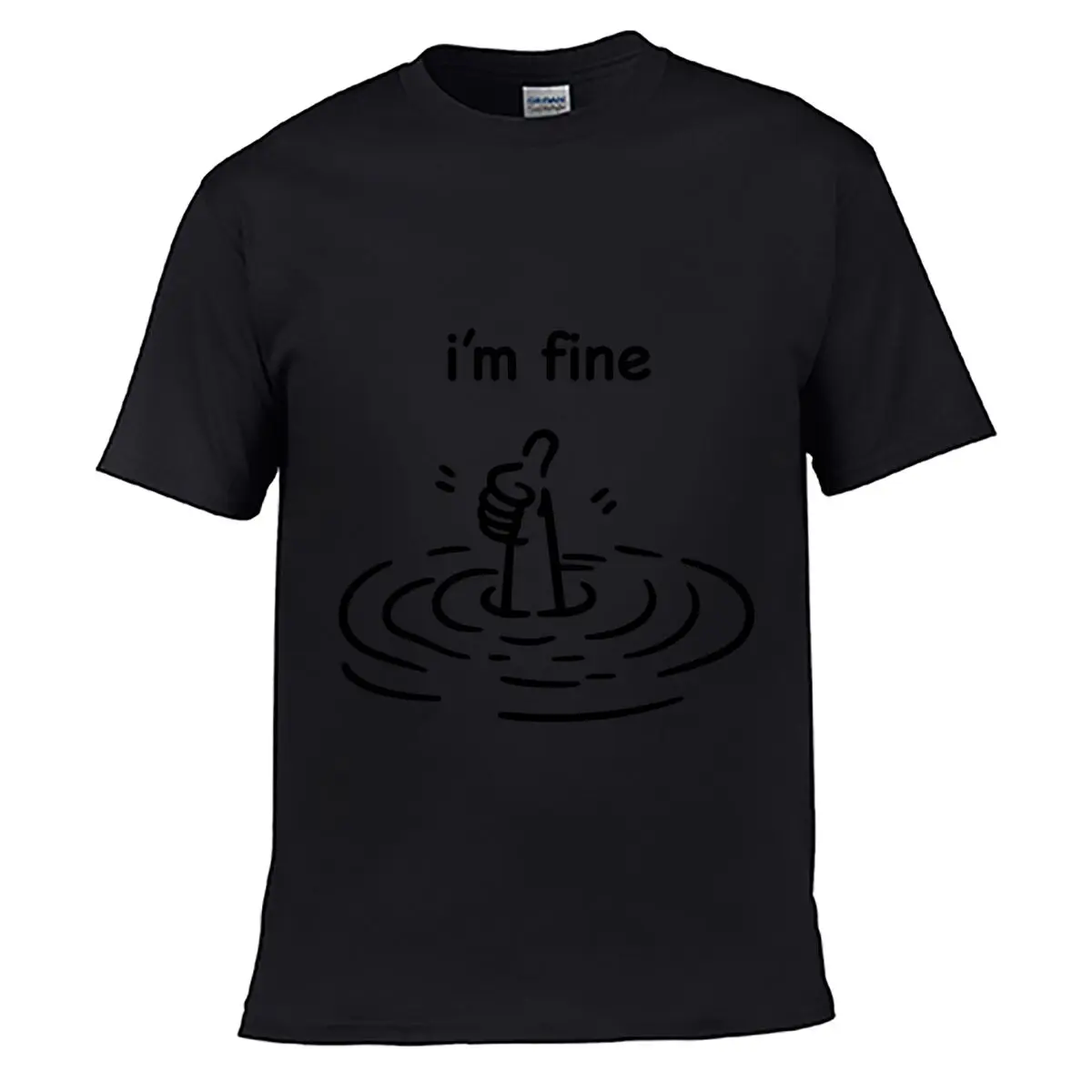 Im Fine Drowning Hand Water Ripples short-sleeved T-shirt Streetwear Top