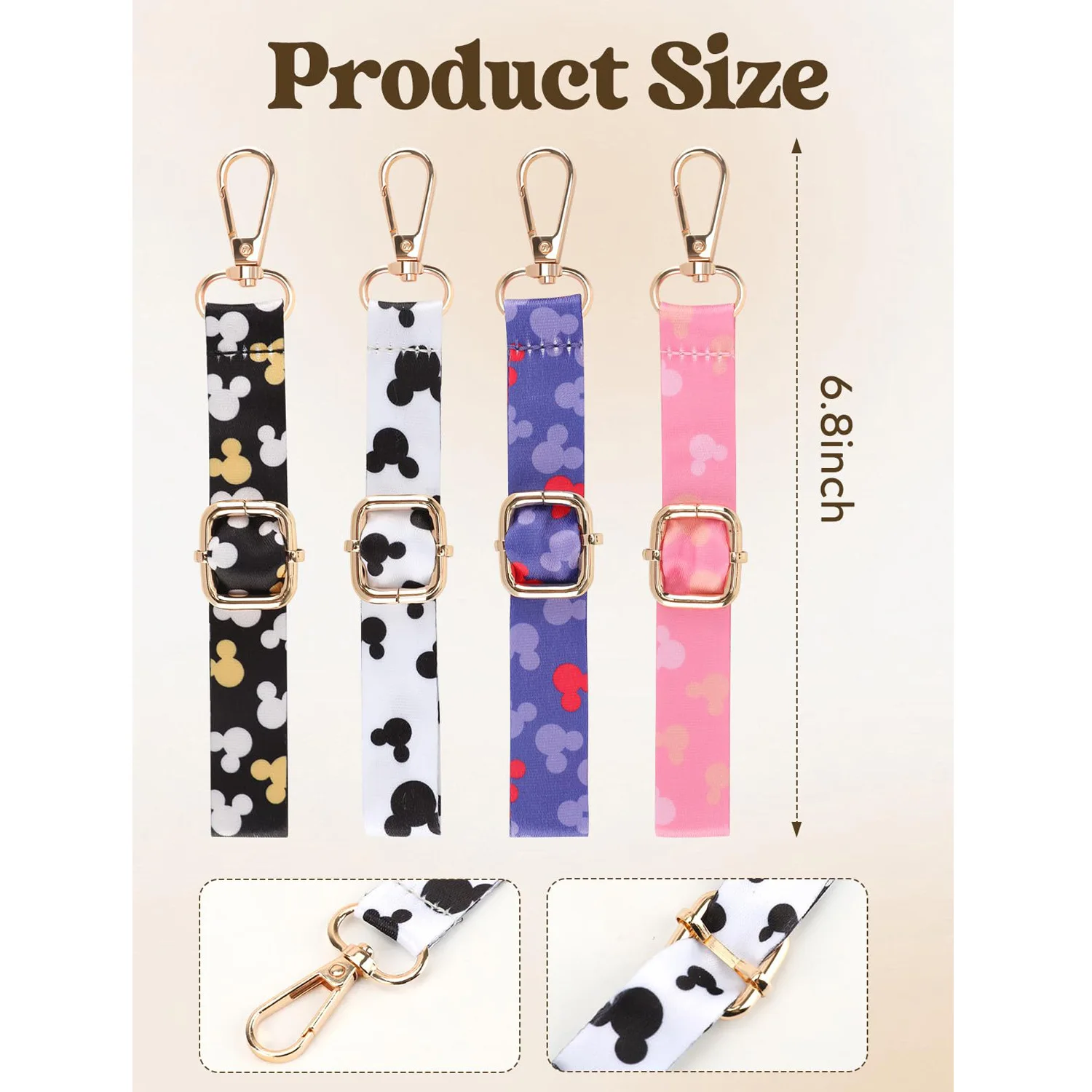 Niedliche Modische Haaraccessoires für Frauen & Mädchen Party-Taschenanhänger Minnie Mickey Maus Ohren Haarreif Verstellbarer Riemen Schlüsselanhänger – Detail 3