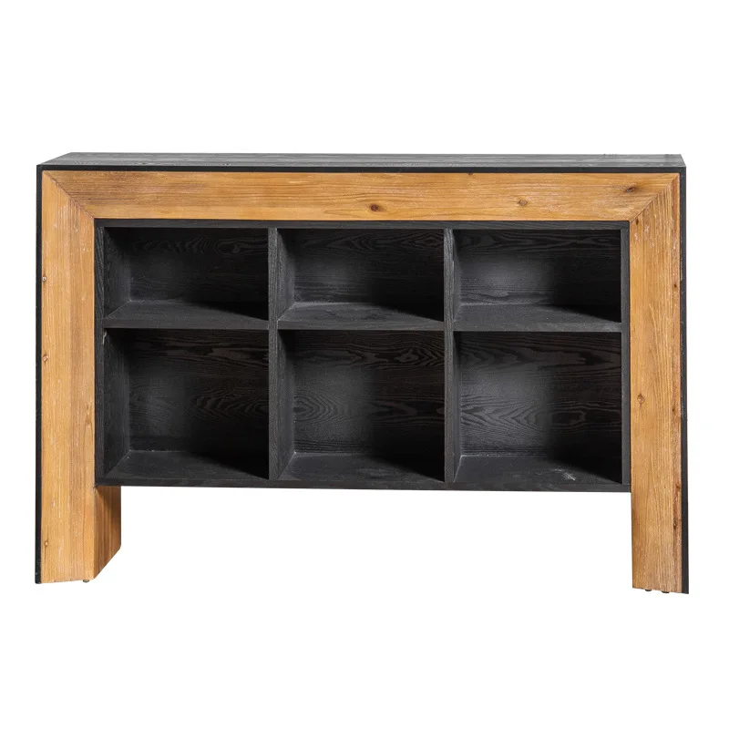 American retro dining side household display living room TV combination multi-layer storage