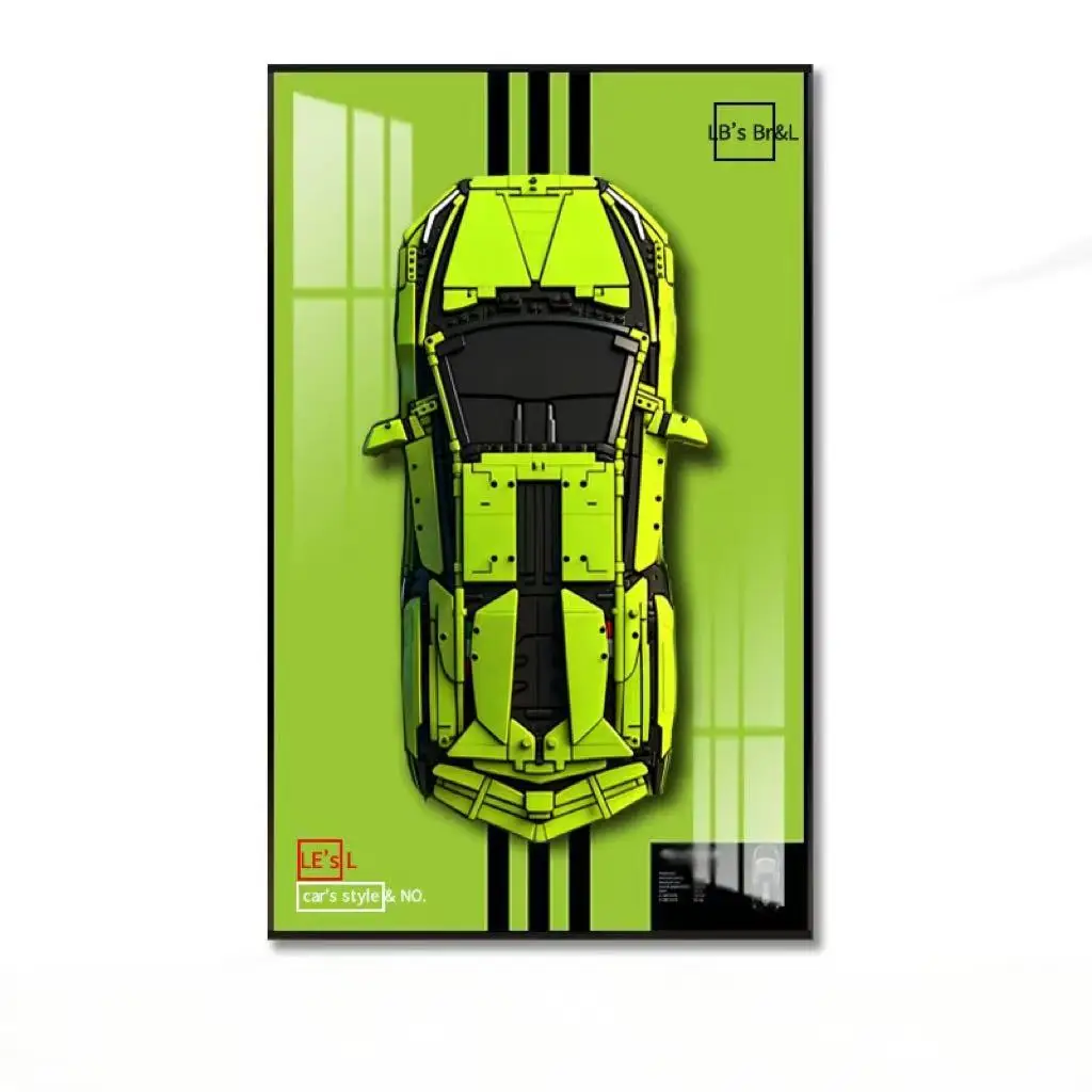Display Wall Mount for LEGO 42115 Model, Wall Mount Display for Lamborghini Sián FKP 37 Car Building Blocks Display Wall only view 4