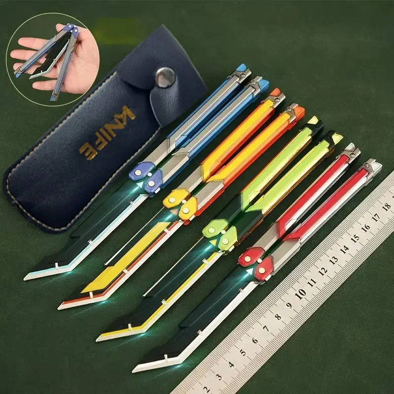 20 Cm (7.8 Inches)Hot Valorant Game Merch Craft Toy Foldable RGX Butterfly Knife Zinc Alloy Metal Comes with Sheath Toy Gift