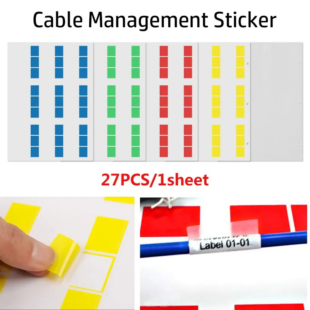 Kolorowe etykiety samoprzylepne na kabel samoprzylepny przydatne etykiety identyfikacyjne do organizerów z drutu światłowodowego akcesoria do kabli