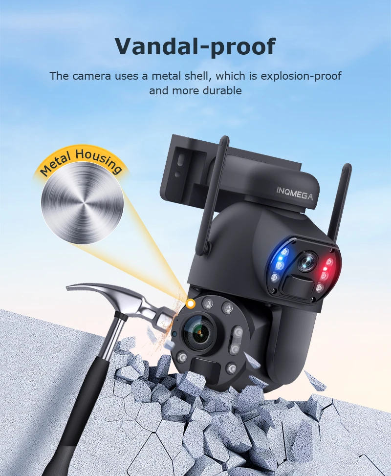 INQMEGA 12MP 50X Solar Camera with Wifi/4G, Support Human Detection and Color Night Vision Monitoring, 10PC Customized Logo